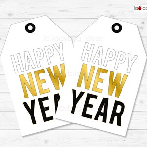 Étiquettes-cadeaux de bonne année. Balises pour le Nouvel An. PDF imprimable. Téléchargement instantané. Étiquettes-cadeaux imprimables du Nouvel An.