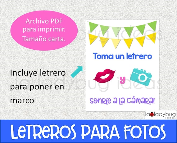 Letreros para fotos de fiesta. Archivo PDF para imprimir. -  Portugal