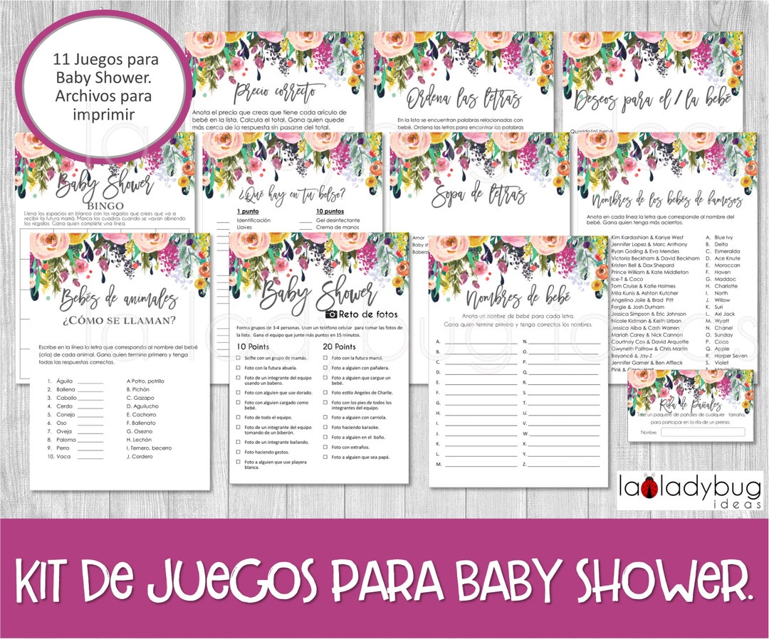 Juegos para baby shower. Archivos PDF/JPEG para imprimir. 11 -  Portugal