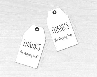 Thank You For Shopping Local Tags, Small Business (Printable PDF)