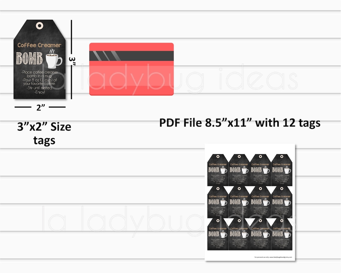 Coffee Creamer Bomb Tags. Coffee Creamer Bomb Instructions Etsy