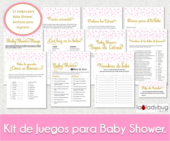 Juegos Baby Shower De Imprimir. Juegos. - Etsy