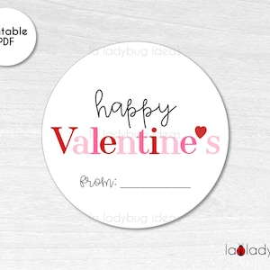 Happy Valentine's Day Tag: Printable Stickers (PDF)