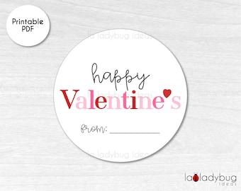 Happy Valentine's Day Tag. Valentines Day Printable | Etsy