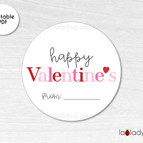 Happy Valentine's day tag. Valentines day printable sticker. Happy Valentines Day tag. Valentines day printable stickers. Instant download