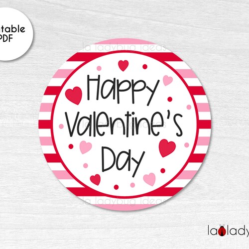 Valentine Day Gift Tag Printable Print cut Etsy