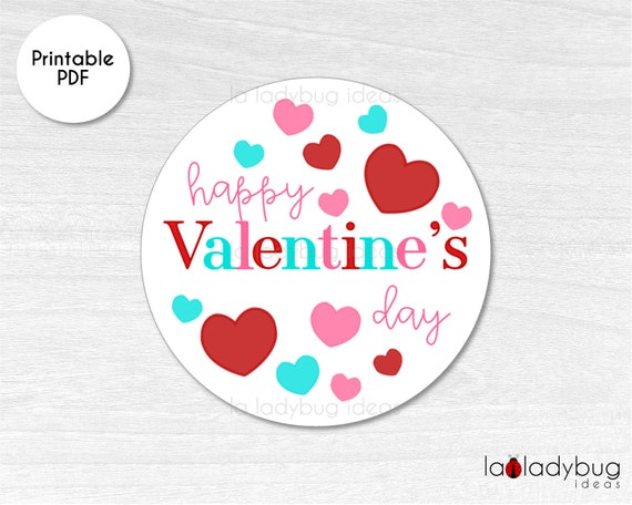 Happy Valentine's Day Tag. Valentines Day Printable - Etsy