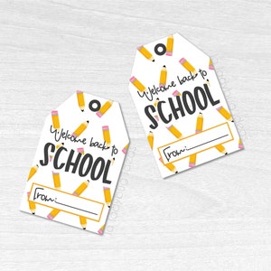 Back to school Gift Tags. Tags for Teachers. Printable PDF. Instant Download. Welcome back to school gift tag. Back to school gift cards.