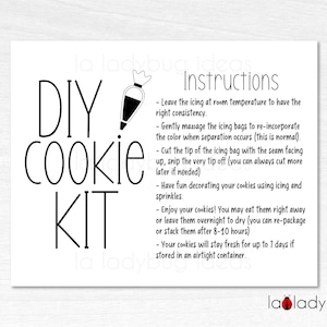 DIY-Cookie-Kit Anleitungen. DIY-Cookie-Kit Anleitungen. Cookie Kit Anleitungskarte. DIY Keksdose Anleitungskarte. Druckbare Karte.