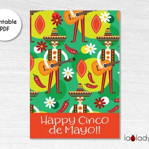 Carte à biscuits Cinco de Mayo imprimable. Carte de fleurs mexicaines pour les cookies. Thème de la fête de la carte Mini Cookie. Carte à biscuits imprimable Fiesta.