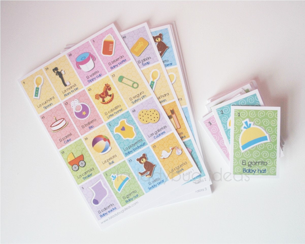 Baby Loteria Printed. Lotería Para Baby Shower. Mexican | Etsy