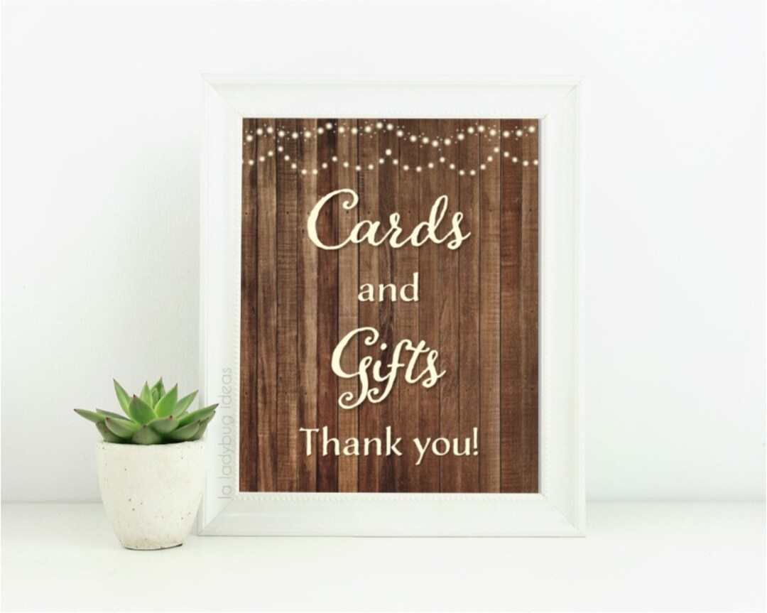 Karten und Geschenke zum ausdrucken. Rustikales Hochzeitsschild. PDF