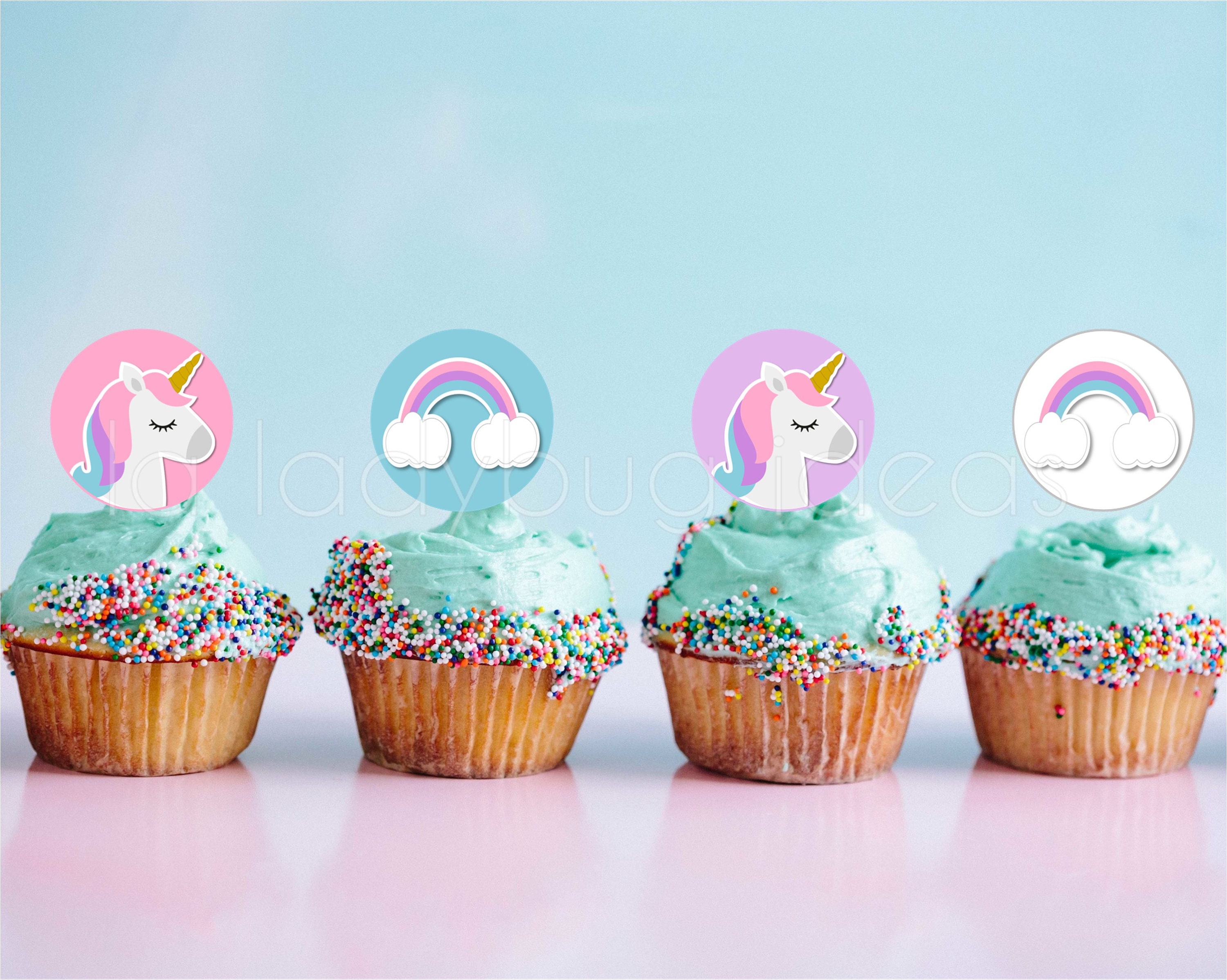 Unicorn Printable Cupcake Toppers. Unicorn Cupcake Toppers - Etsy