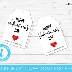 Editable Valentines Day Gift Tags. Printable Valentines Day Tags ...