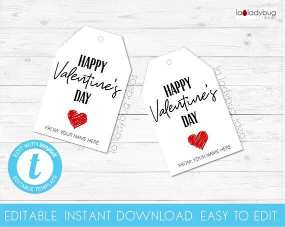 Editable Valentines Day Gift Tags. Printable Valentines Day | Etsy