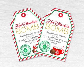 Etiquetas de chocolate caliente navideñas: etiquetas de regalo imprimibles (PDF)