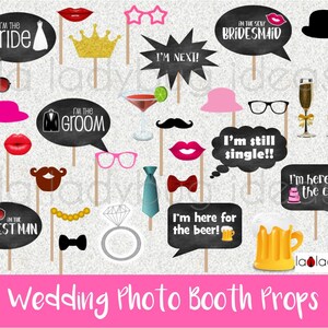 Wedding Photo Booth Props. Printable. DIY Wedding Bubble Speech ...