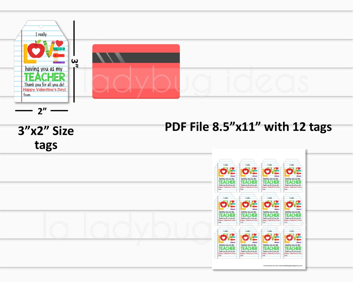 Teacher Appreciation Gift Tags, Printable PDF, Instant Download - Etsy ...