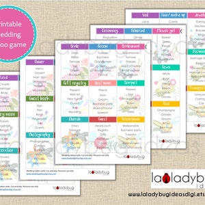Wedding Taboo Game: Floral Bridal Shower Cards (PDF File)