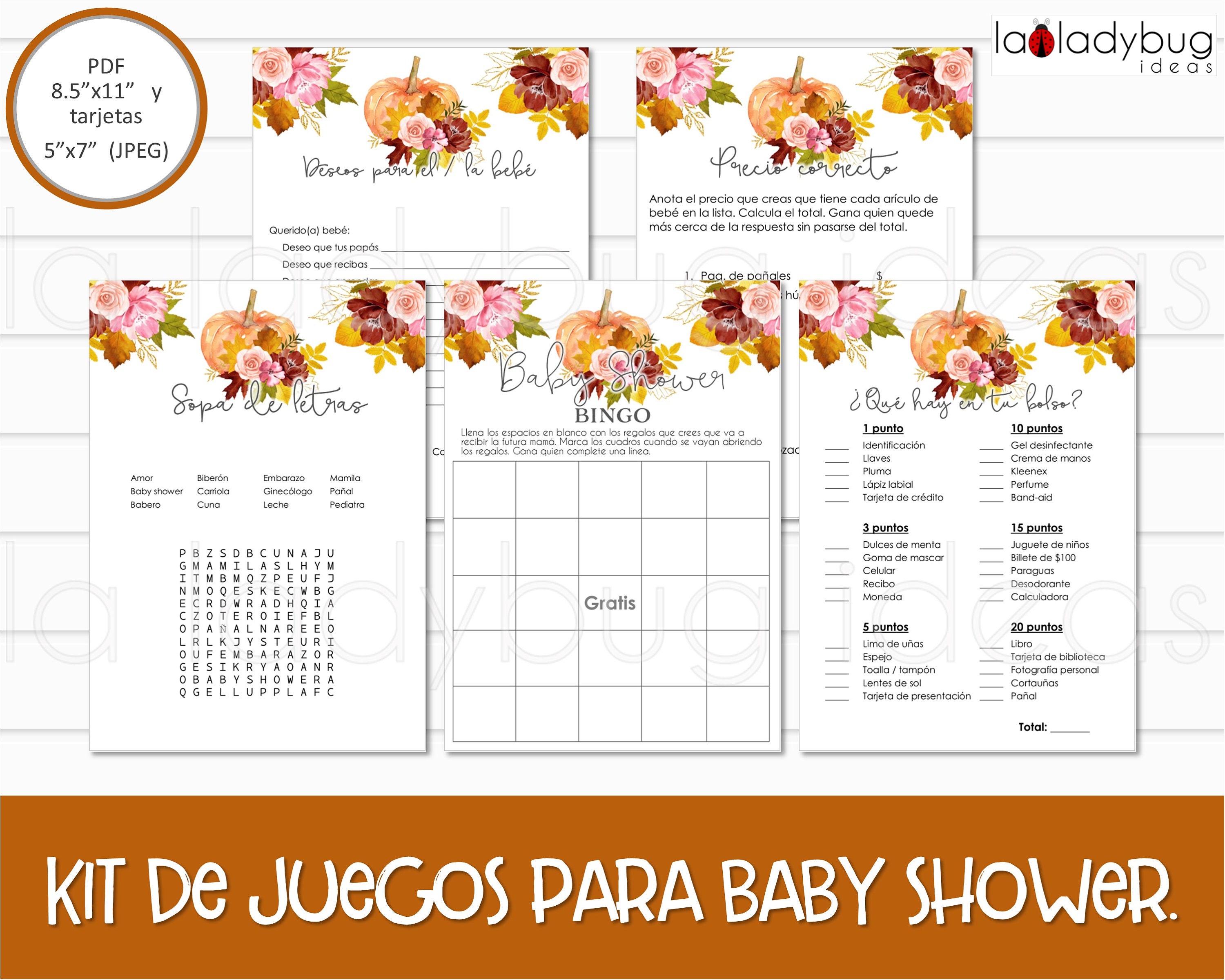 Juegos para baby shower. Archivos PDF/JPEG para imprimir. 11 -  Portugal