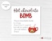 Hot Chocolate Bomb tag. Hot cocoa bomb instructions card. Printable tags for hot chocolate bombs. Instant download. Square label for cocoa. 