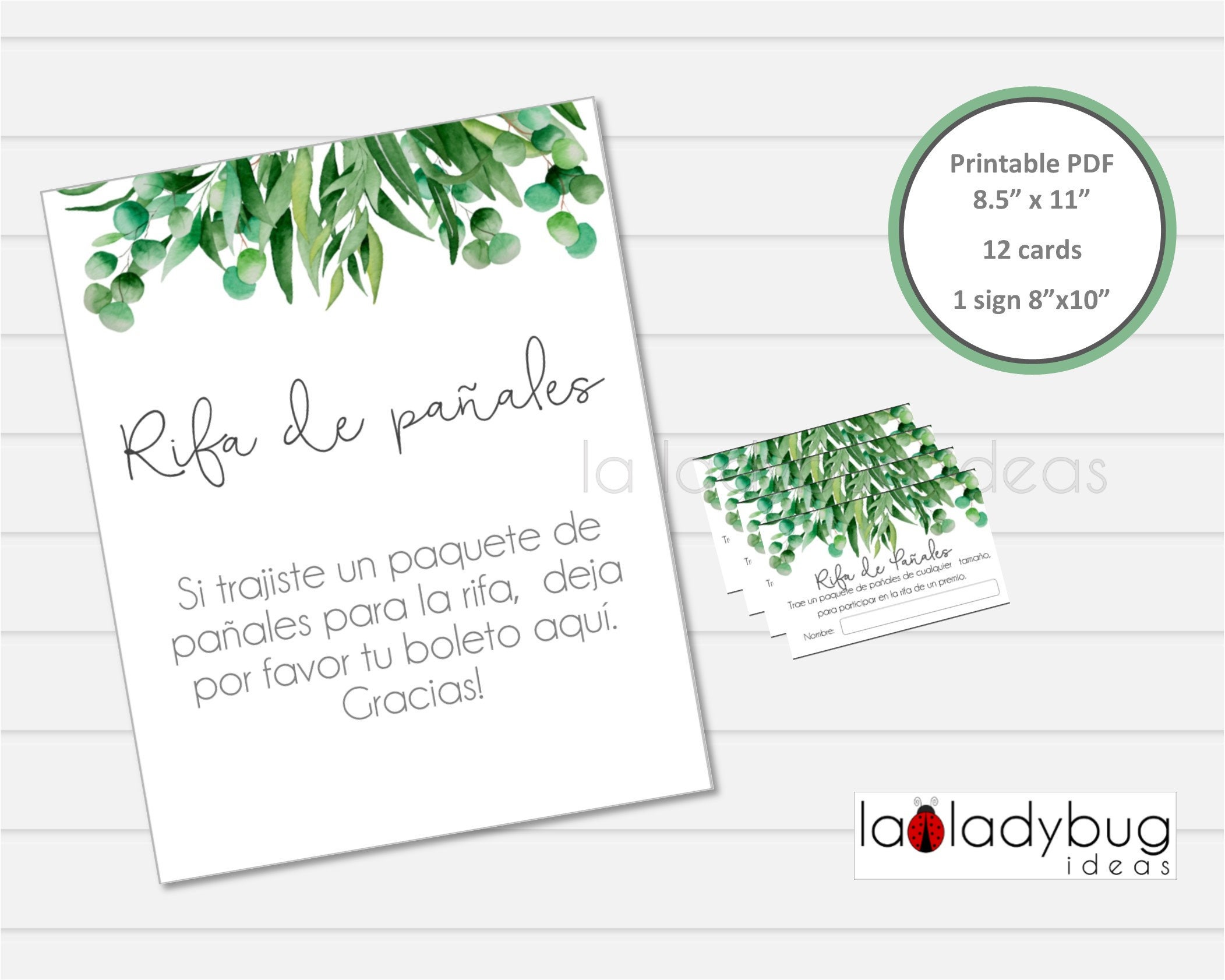 PRINTED Rifa De Pañales Spanish Diaper Raffle Sign Baby -  Finland