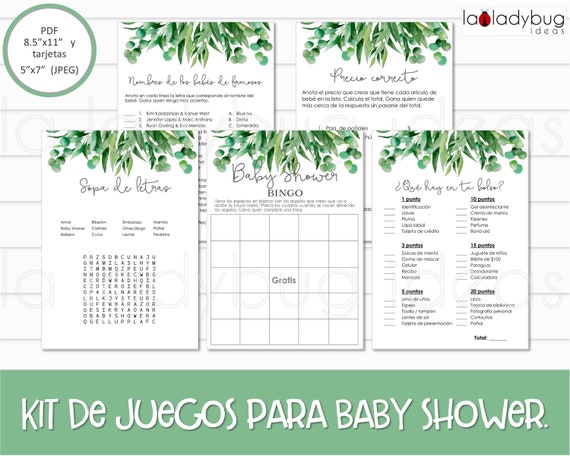 Juegos para baby shower. Archivos PDF/JPEG para imprimir. 11 -  Portugal