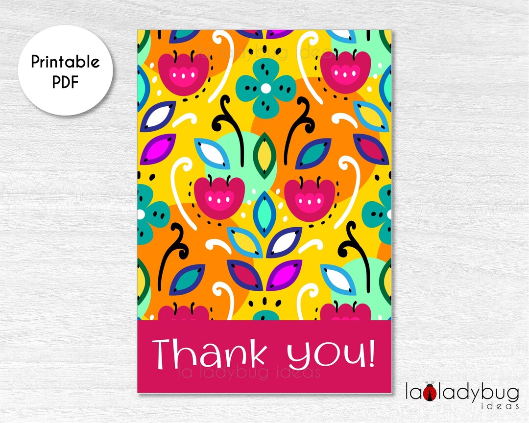 Fiesta Cookie Card Printable. Mexican Flowers Card for - Etsy