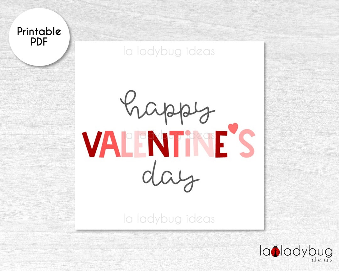 Happy Valentines Sticker. Valentines Day Printable Sticker. Happy ...