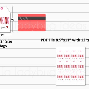 Thinking of You Gift Tag. Printable File. Printable PDF Thinking of You ...