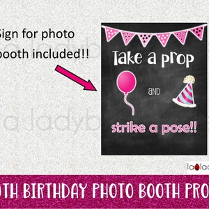 40th Birthday photo booth props. Printable. DIY Forty birthday party props for pictures. Instant download. PDF Digital file. High resolution image 2