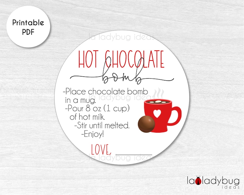 Hot Chocolate Bomb Tag - Etsy