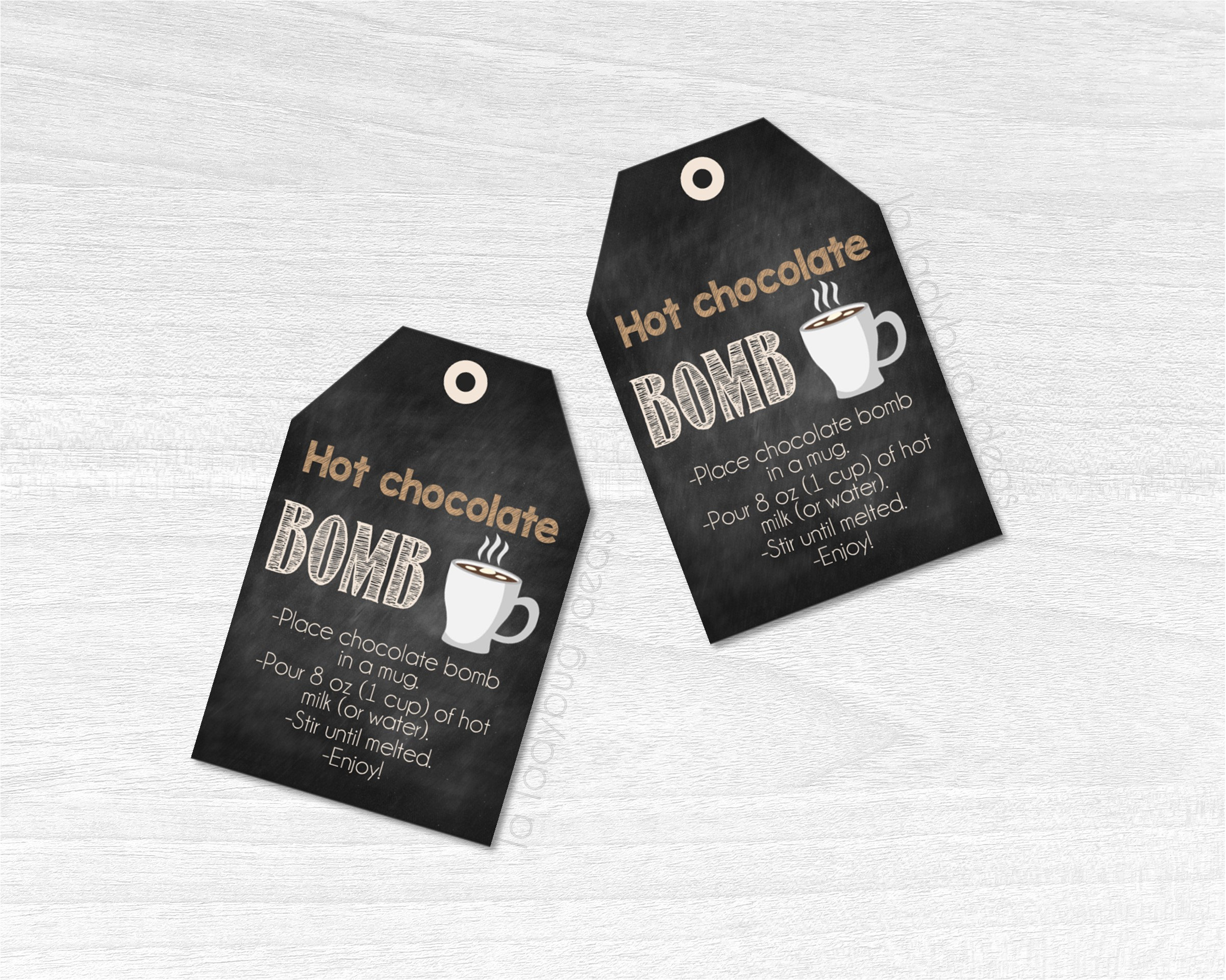 Hot Case Tags Hot Cocoa Bomb Tags | Printable Instruction Card (PDF) - Etsy