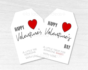 Valentine's Day Gift Tags, Printable PDF (Instant Download)