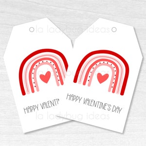 Valentinstag Regenbogen Geschenkanhänger, druckbare PDF (Instant Download)