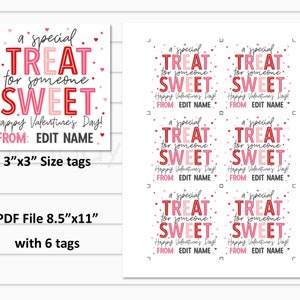 Printable Valentines Tags. Printable Valentines Day Gift Tags. Editable ...