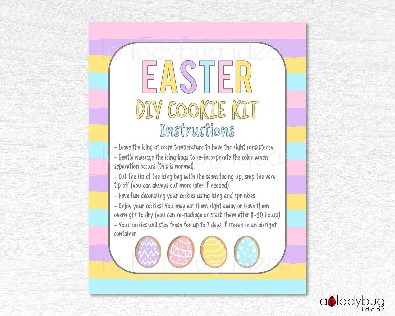 Easter DIY Cookie Kit Instructions. Easter DIY Cookie Kit Etsy
