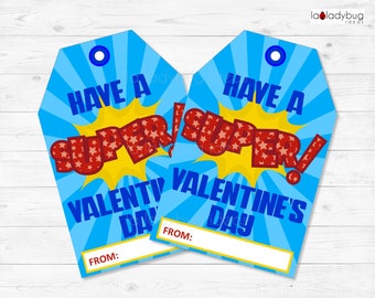 Valentine's Day Gift Tags. Gift Tags for Super Valentine's Day. Printable PDF Instant Download. Valentines day tag. Happy Valentines Day tag