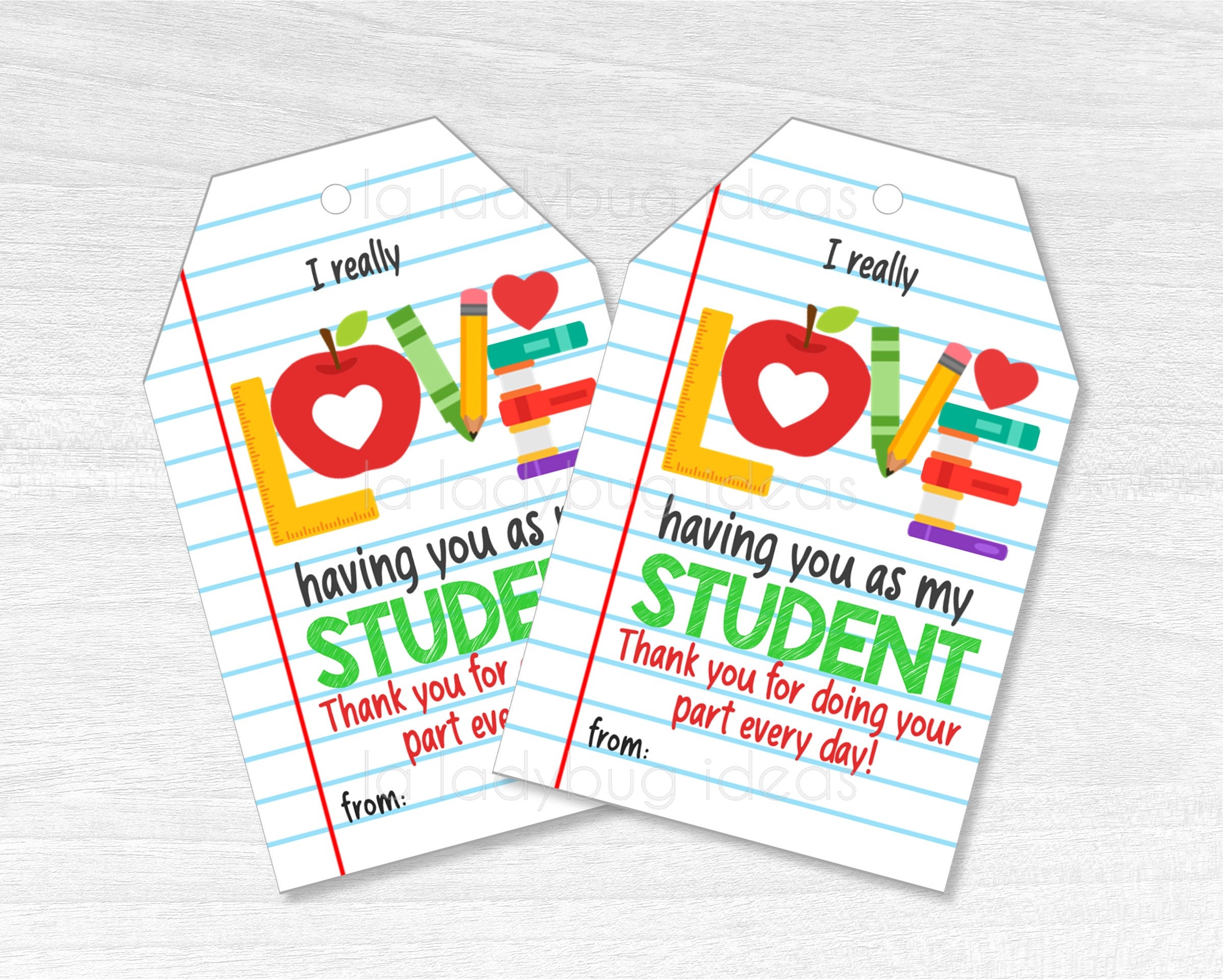 Teacher Appreciation Gift Tags, Printable PDF, Instant Download - Etsy