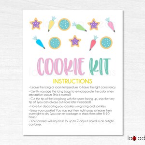 Easter DIY Cookie kit instructions. Printable Instructions card for DIY cookie kit. Easter Cookie kit card Printable file for instructions.