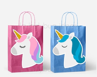 unicorn favor bags printable etsy