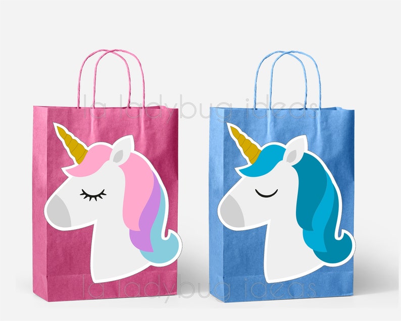 Unicorn Favor Bags Printable File. DIY Unicorn Party Bags. Etsy