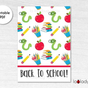 Back to school card for cookies. Printable mini Cookie card. Digital cookie treat card. Instant download. Welcome back to school cookie card