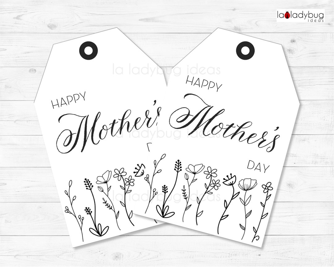 Mothers Day Gift Tags. Tags for Mom. Printable PDF. Instant Download
