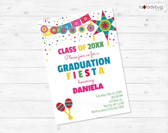 Invitación a fiesta de graduación: Invitación editable para fiesta mexicana (descarga digital)
