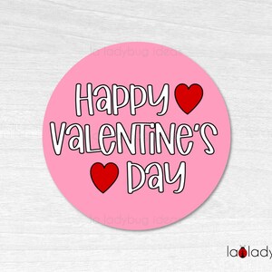 Happy Valentine's Day Tag. Valentines Day Printable Sticker. Happy ...