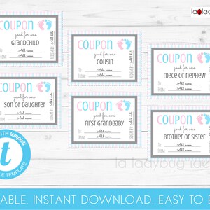 Editable Baby Coupon Book. Printable Coupon Book for Baby Announcement ...