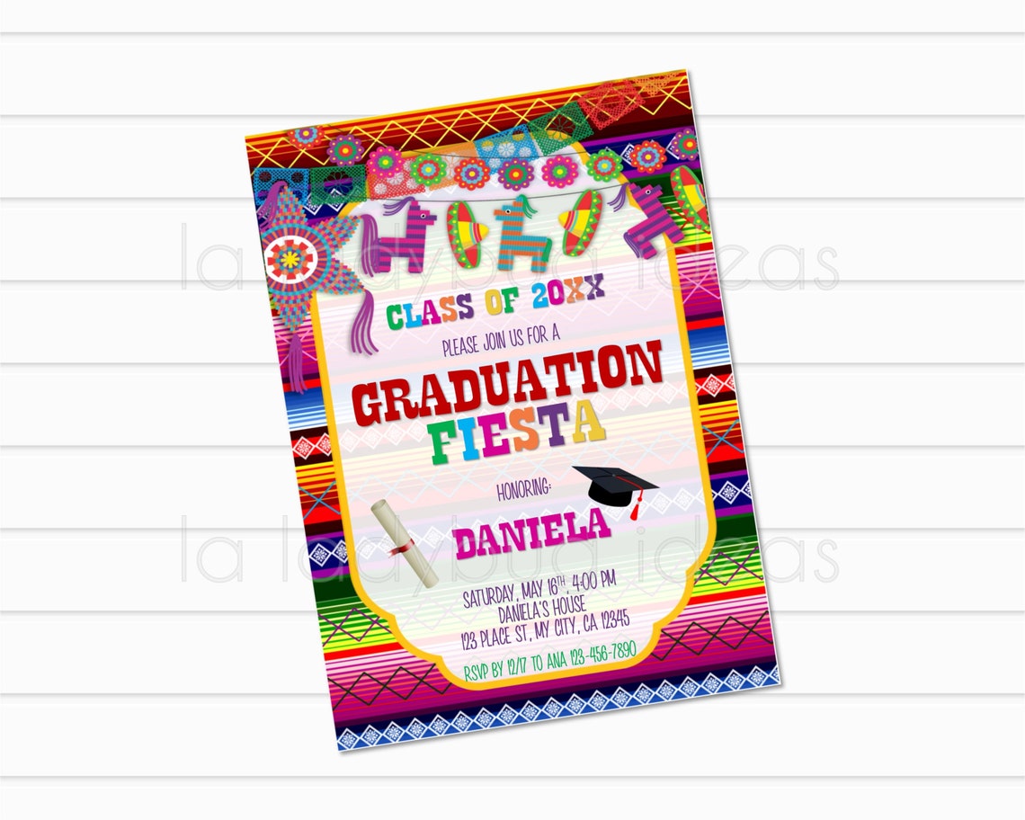 Graduation Fiesta Invitation. Graduation Invitation in Spanish Etsy