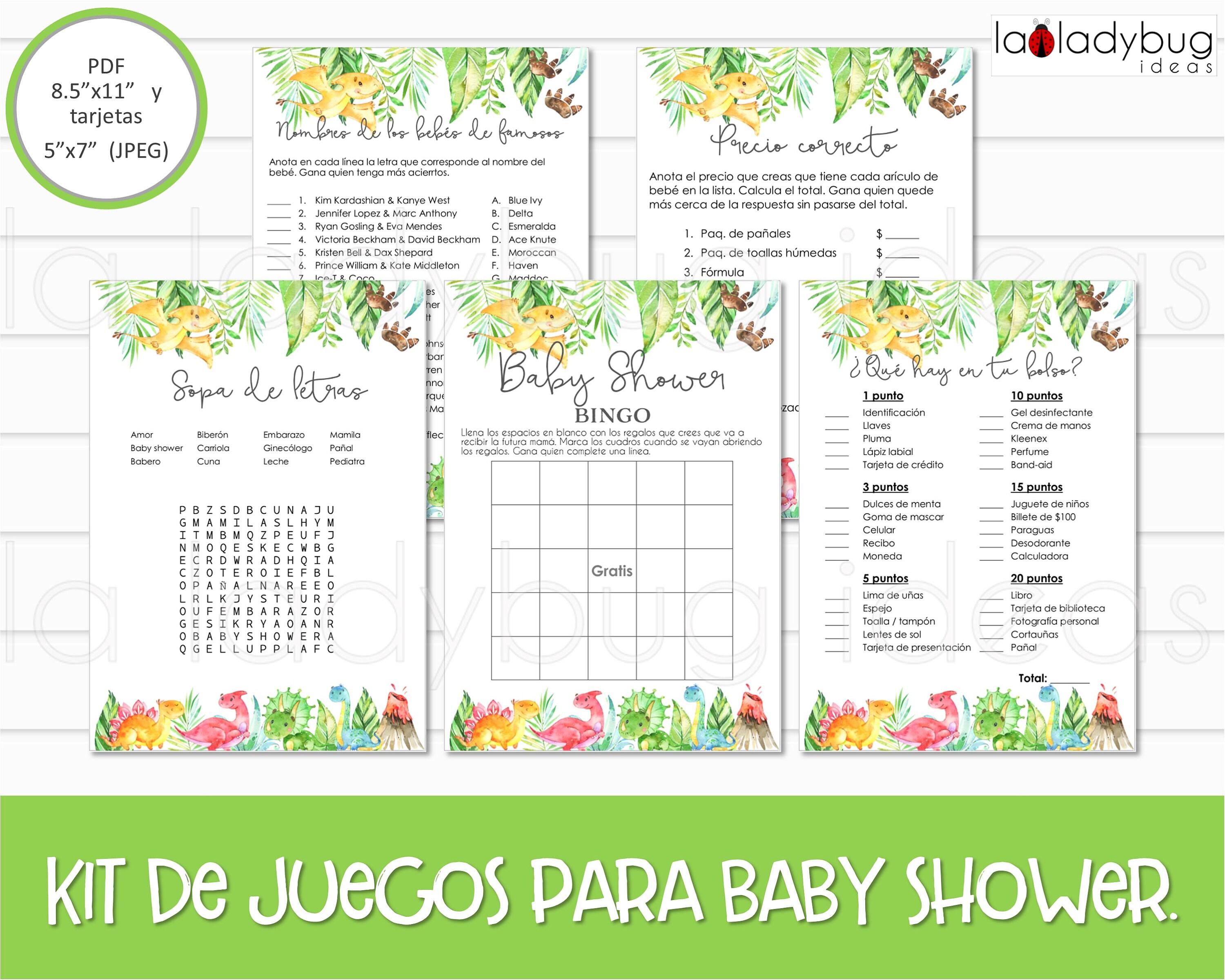 Juegos Para Baby Shower. Archivos PDF/JPEG Para Imprimir. 11 | Etsy