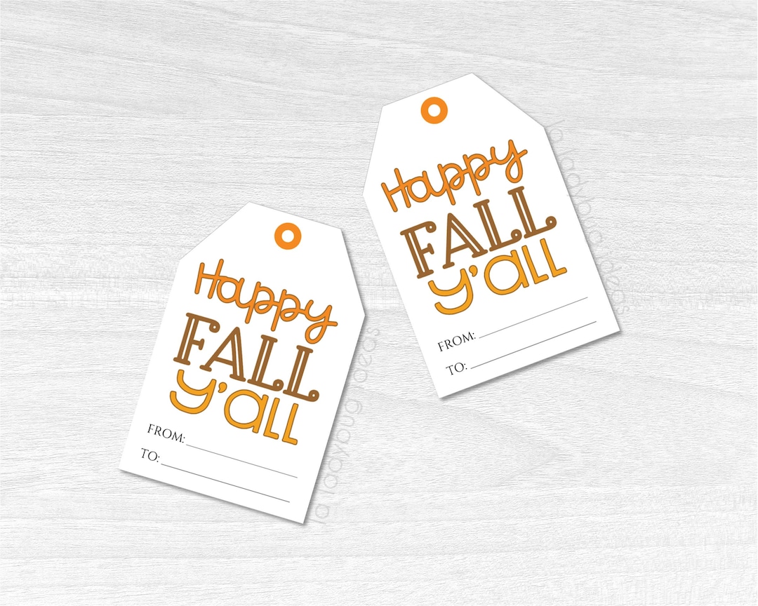 Happy Fall Gift Tag. Tags for Fall Gifts. Printable PDF. - Etsy